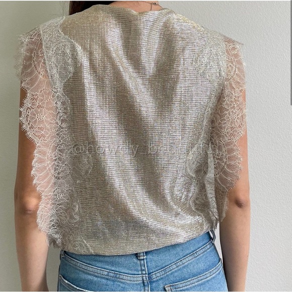 Victoria’s Secret Gold Shimmer Lace Bodysuit - Picture 2 of 7